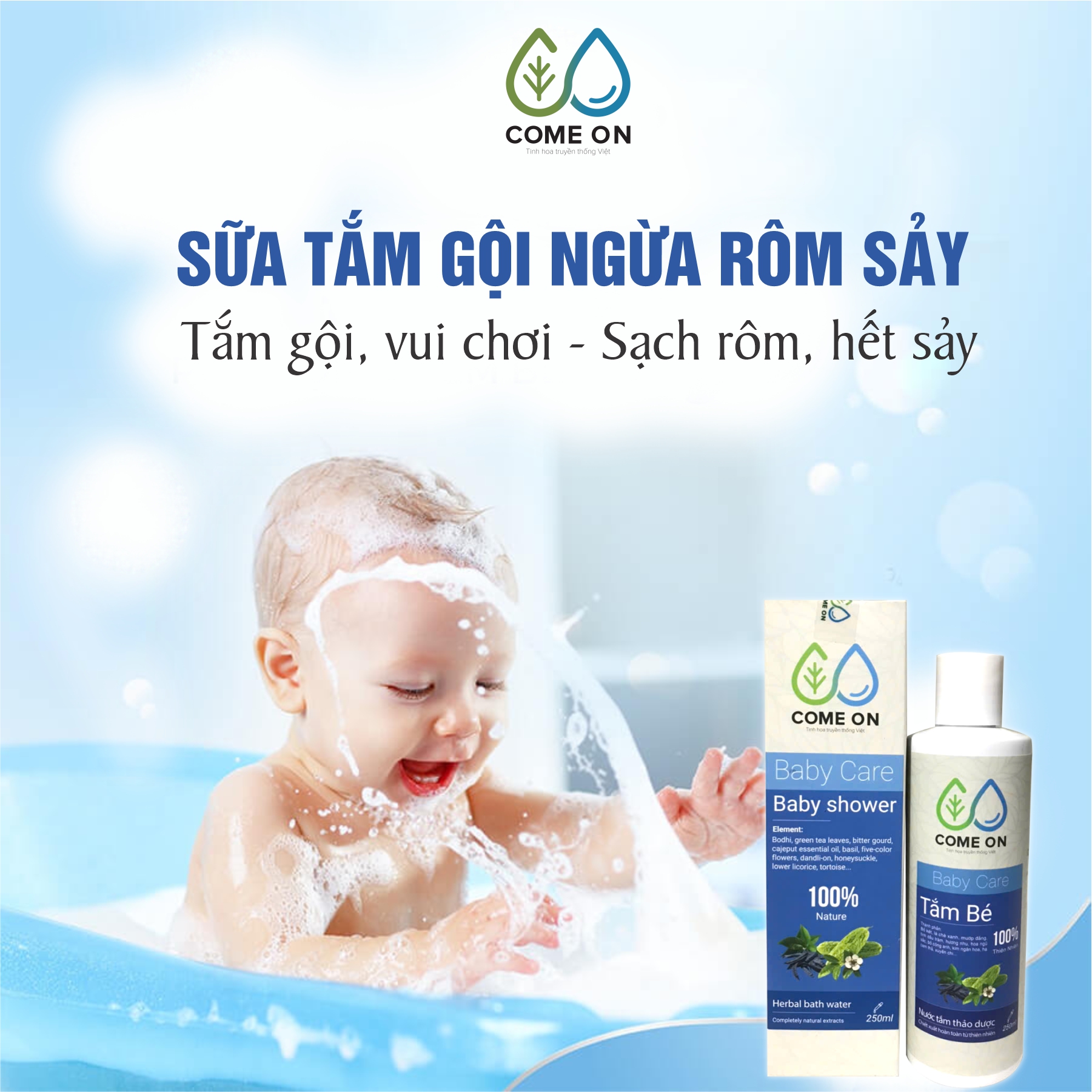 Sữa tắm gội ngừa rôm sảy cho bé