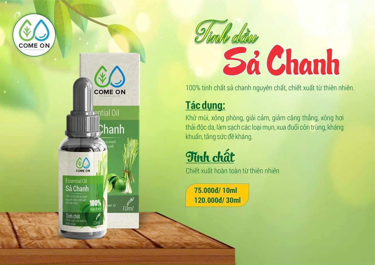 Tinh dầu sả chanh COME ON cam kết 100% nguyên chất, chiết xuất từ thiên nhiên